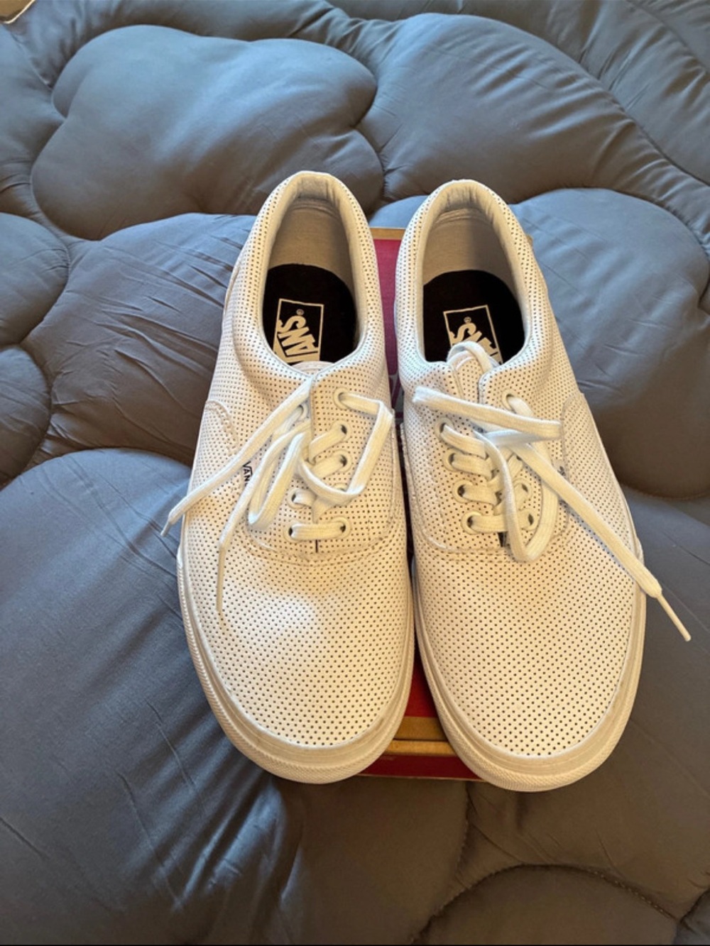Vans White Perforated Low-Top Sneakers